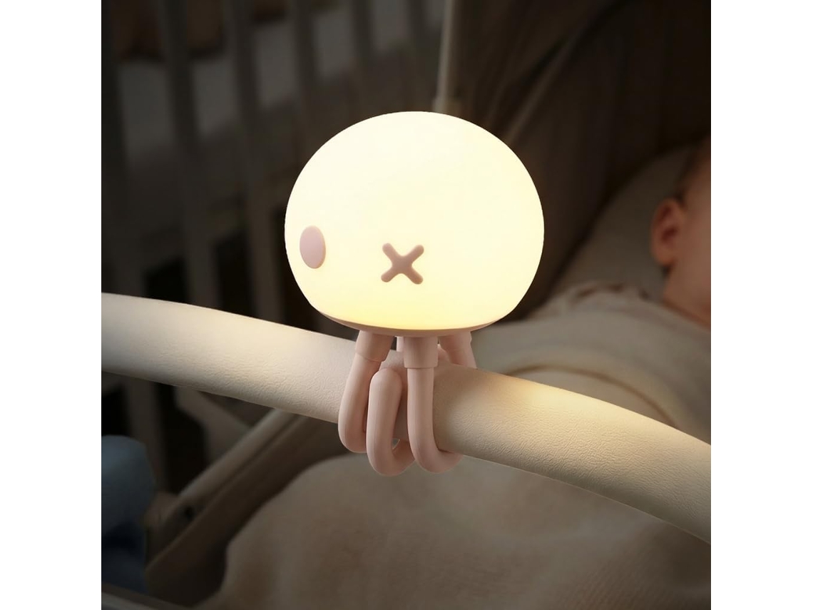 Luminária Noturna Recarregável Feita De Silicone Macio Com Tentáculos