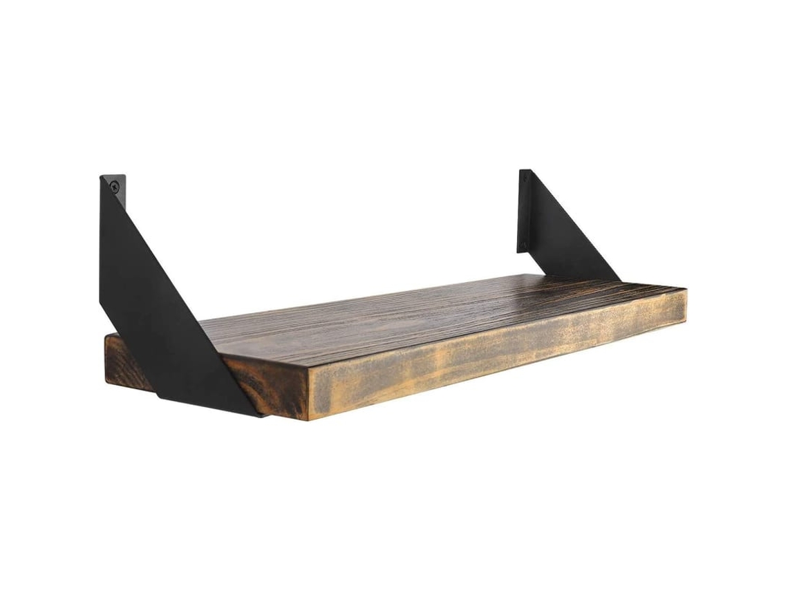 Suporte De Prateleira Flutuante Industrial Preto 6 Polegadas Cantilivro Plano Curvo Conjunto De 2