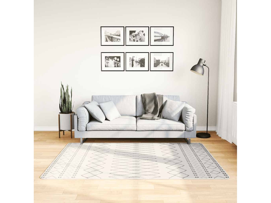 Vidaxl Tapete Lavável 120x180 Cm Preto E Branco