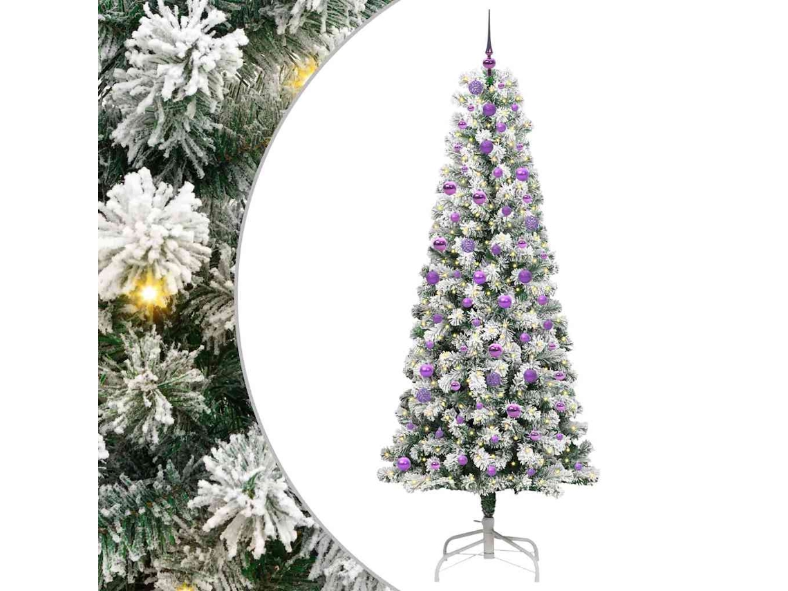 Conjunto 1 Decoração De Árvore De Natal Vidaxl Verde Pvc (240 Cm)
