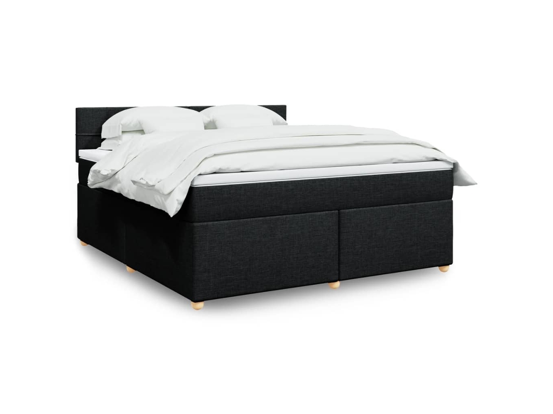 Vidaxl Cama Com Molas/colchão 180x200 Cm Tecido Preto