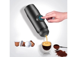 Cafeteira portátil 2 em 1 Yizhood com bomba elétrica e cápsula de extrato concentrado. Possibilidade de uso duplo.