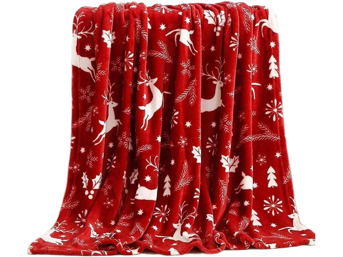 Manta de Natal Syjym para Decoração Natalina com Tema Festivo Casa Quente e Confortável Cama Sofá Poltrona no