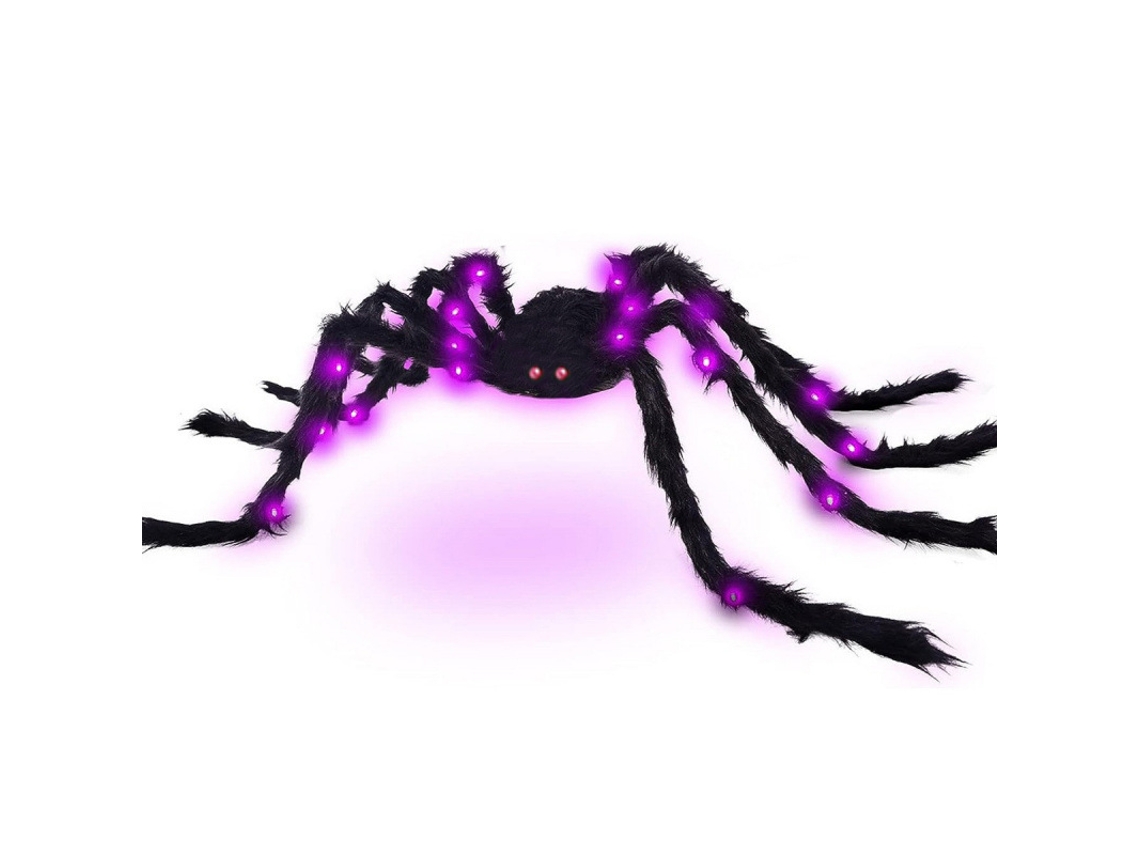 Decoração Halloween, Aranha Iluminada Led 50cm - Enfeite Grande E Assustador Para Quintal, Festa, Casa E Jardim Panoona