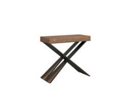 Mesa Consola Extensível 90X40/190 Cm Diago Small Abeto Tingido Quadro Antracite