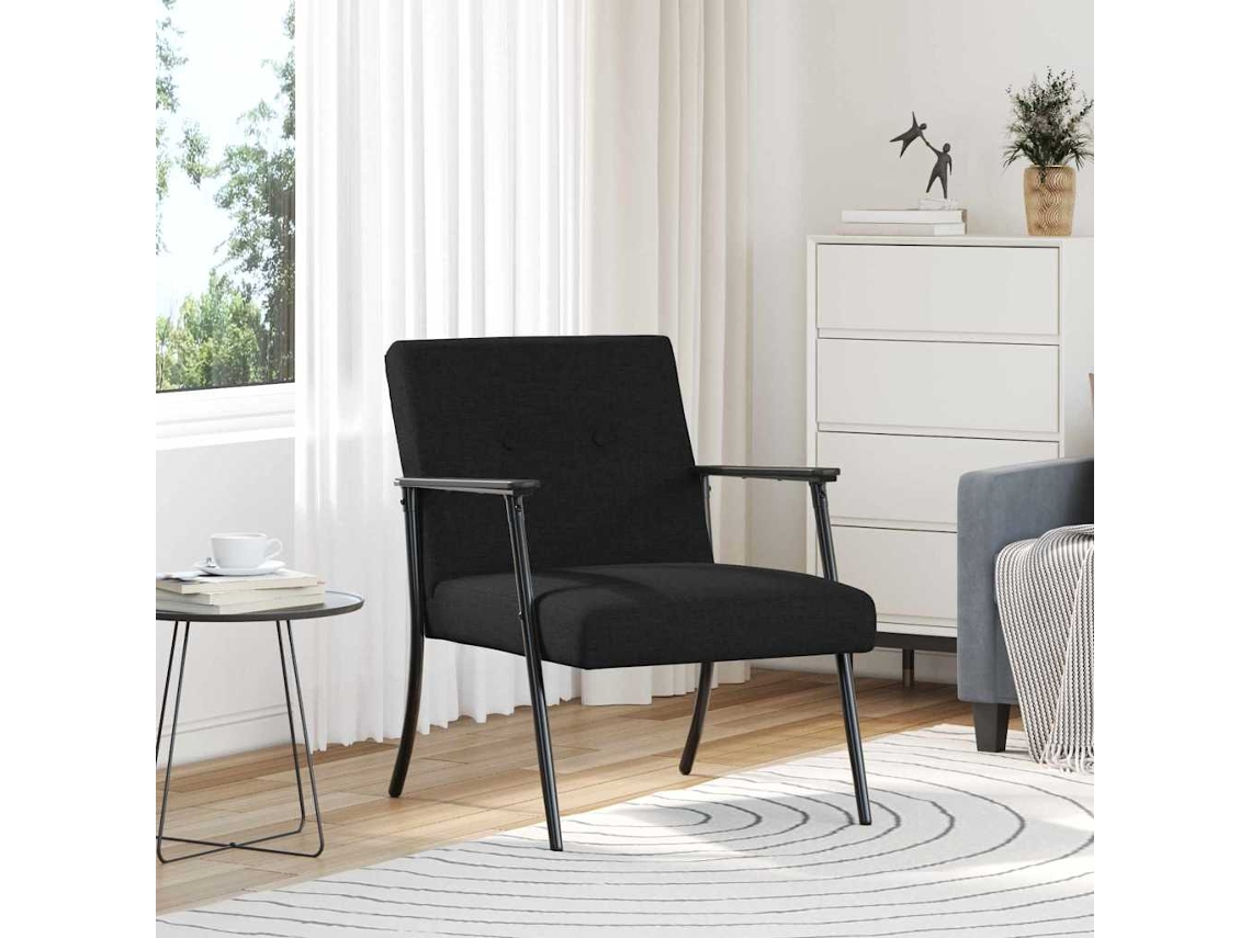Vidaxl Poltrona Preto Tecido