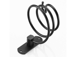 Suporte de Parede para Secador Cabelo, em Espiral com Cola e Parafusos Sem Furos, Su Porte Alumínio Preto Pa GOKOCO