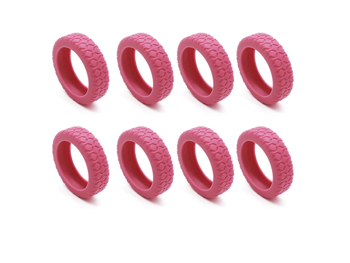 Capas Protetoras de Silicone Silenciosas para Rodas Malas Cabine, Compatíveis com a Maioria Das Malas de 8 Rodas Giratórias, Rosa BRILVIBERA