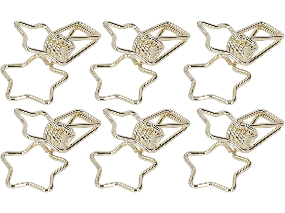 File Clips 1, 25 Polegadas em Formato Estrela, 100 Unidades, Ocos Metal Clips, Design De