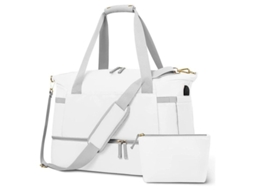 Bolsa de viagem S/MARCA para mulher com compartimento para sapatos e USB, resistente à água