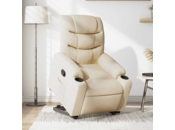 Vidaxl Poltrona Reclinável Elevatória Tecido Cor Creme