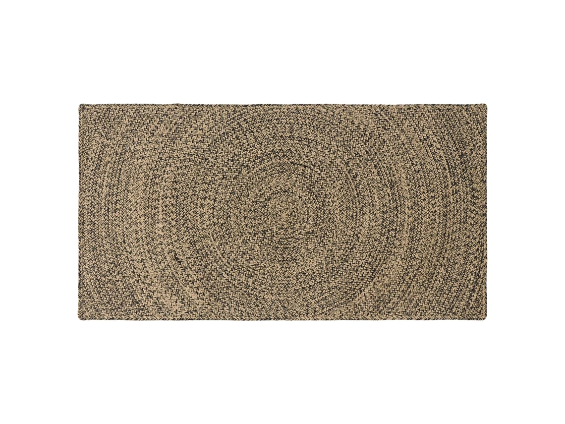 Vidaxl Tapetes De Área Natural E Preto 80 X 150 Cm Juta