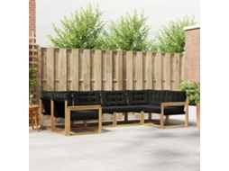 Vidaxl Conjunto De Sofás Para Exterior 6 Pcs Branco E Preto