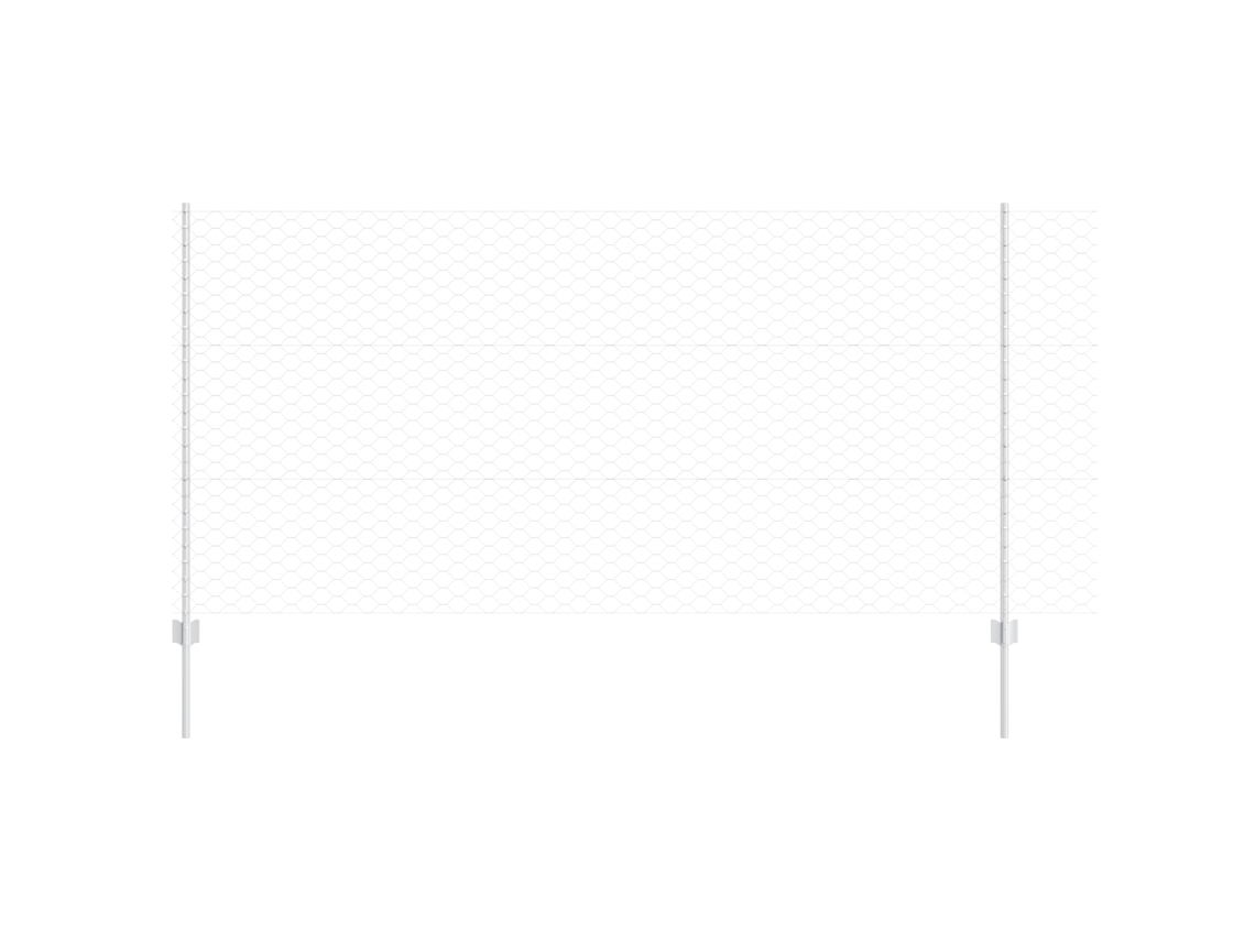 Conjunto 1 Painel De Cerca Vidaxl Prateado Aço (25 X 1,2 M)