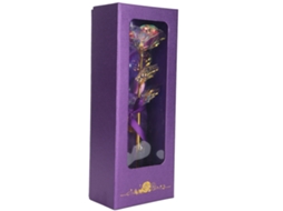Flor Rosa Transparente com Base de Amor Box Roxo