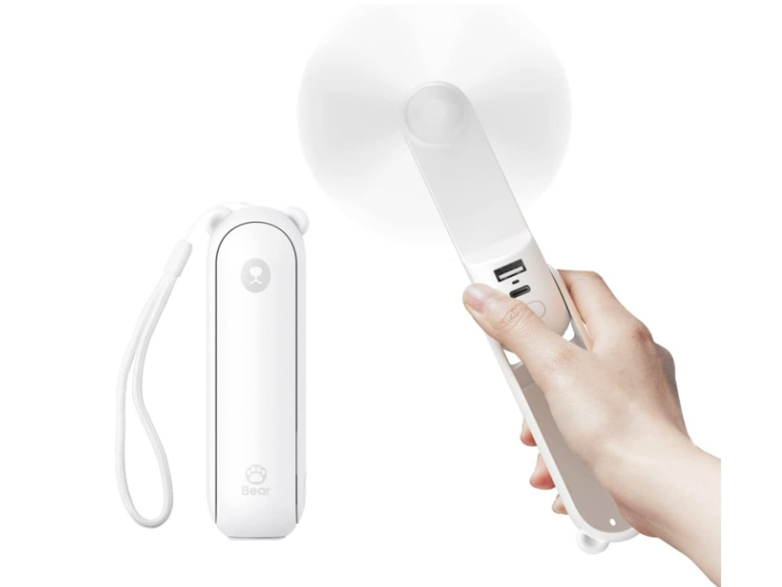 Ventoinha de Mão Portátil 46H 3 velocidades Branco