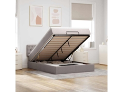 Vidaxl Cama Otomana com Colchão 140x200 Cm Tecido Cinza