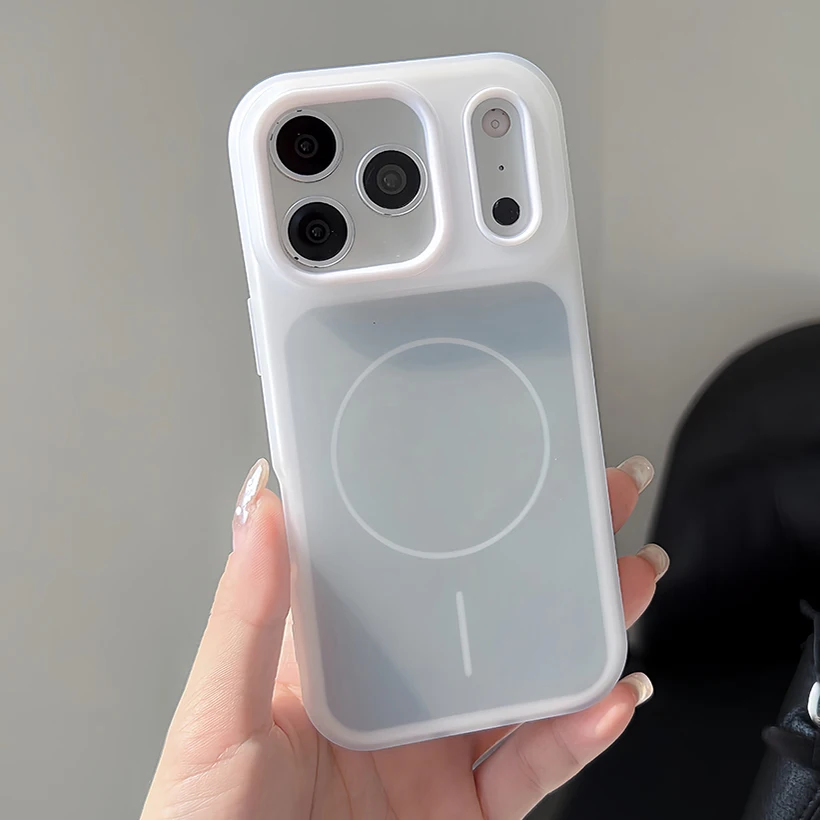 (iphone 13 Pro Branco) Capa Magnética De Silicone Em Cores Vibrantes Para Iphone, Compatível Com Fixação Magnética.