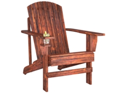 Cadeira Adirondack de madeira, marrom BTFORUS