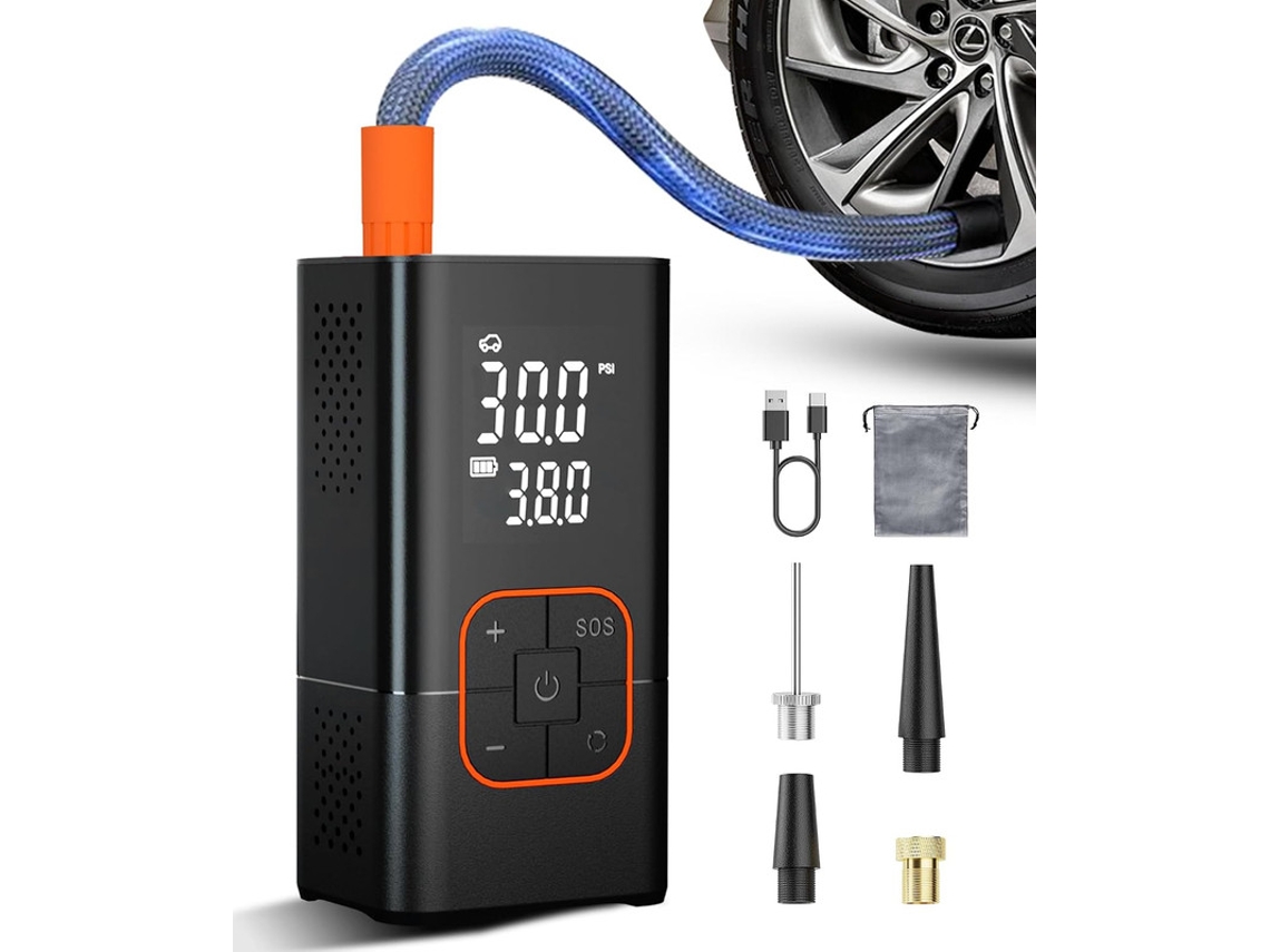 Compressor De Ar Portátil Para Pneus Com Manômetro Digital (preto)
