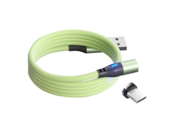 Cabo Magnético de Silicone Líquido para carregamento rápido, rotativo, compatível com Android, Type C e Apple