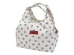 Bolsa de nylon elegante e multifuncional com estampa floral e vários bolsos para o uso diário. Aquaforge.