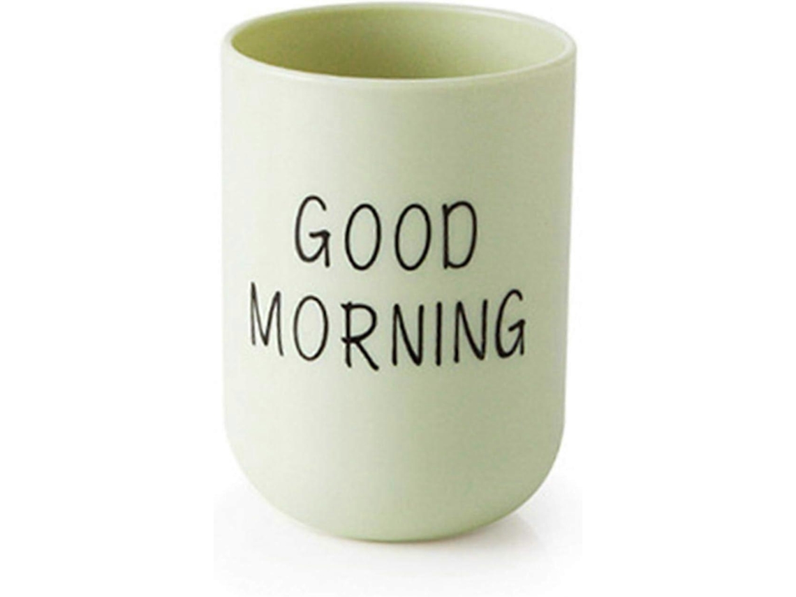 Caneca Para Escova De Dentes, Porta Escova Dentes Bom Dia, Acessórios Redondos Higiene Bucal E Gargarejo Crianças, Plástico Casal Aquaforge