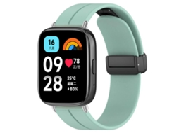 Bracelete Para Redmi Watch 3 Active / Lite - Silicone - Cabeça Chata - Fivela Preta Verde Esmeralda