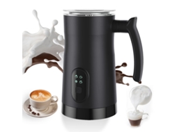 Laxiscreed Espumador De Leite 4 Em 1, Elétrico, Aço Inoxidável, Ajuste De Temperatura Quente E Frio
