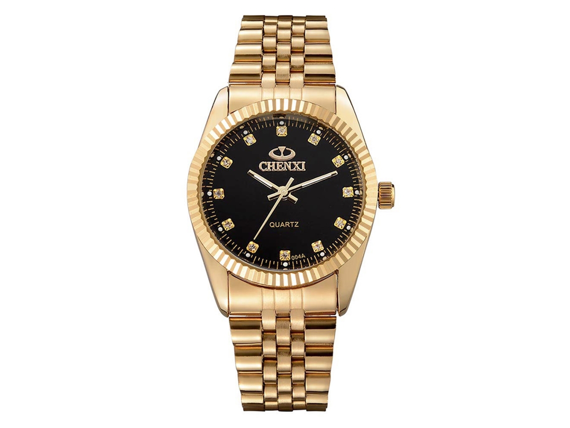 Reloj De Pulsera Analógico De Cuarzo Con Correa De Acero Inoxidable, Hombre, Negro
