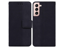 Capa De Couro Com Relevo Geométrico Para Samsung Galaxy S22 5g