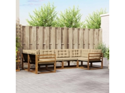 Vidaxl Conjunto De Sofás Para Exterior 6 Unid. Natural E Bege
