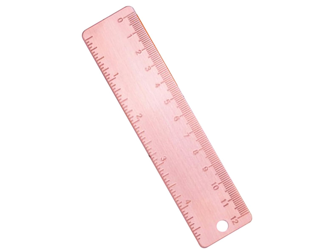 Régua Multifuncional De Cobre 12 Cm Com Design Portátil, Ferramenta