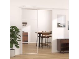 Porta Deslizante Em Vidro Esg E Alumínio 76x205 Cm Branco LOVELY HOME