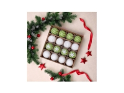 Conjunto De 16pcs De Bola De Natal, Verde Branco Igvtrade