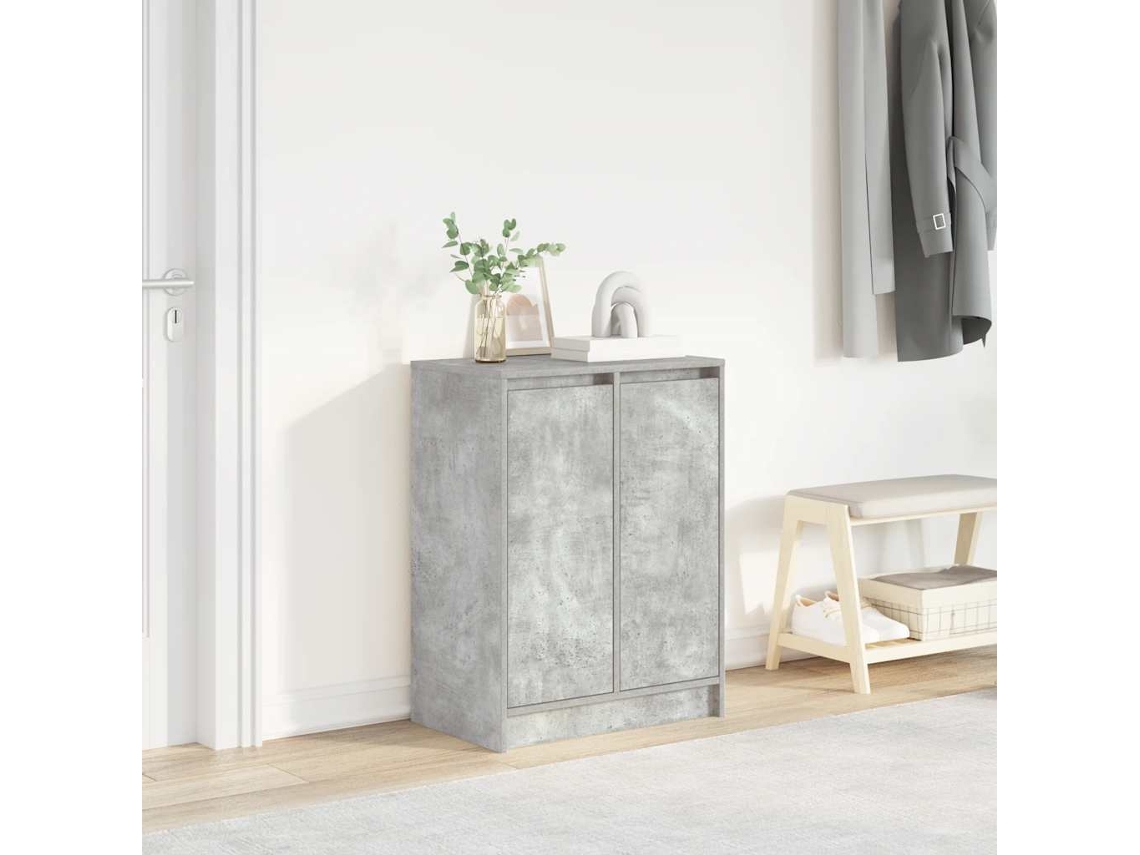 Vidaxl Sapateira 57x34x76 Cm Derivados De Madeira Cinzento Cimento