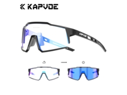 Óculos de Sol Fotocromáticos para Ciclismo, Óculos de Sol para Esportes Ao Ar Livre Que Mudam de Vermelho e Azul, Óculos Estilo Harley. MDUG