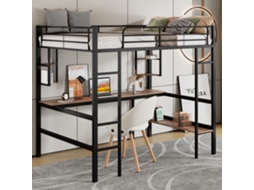 Cama De Metal 90x200cm Com Escrivaninha E Estantes