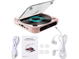 Leitor Cd Portátil Pusokei Com Duas Caixas De Estéreo, De De Mesa Recarregável Com Bluetooth E Hifi