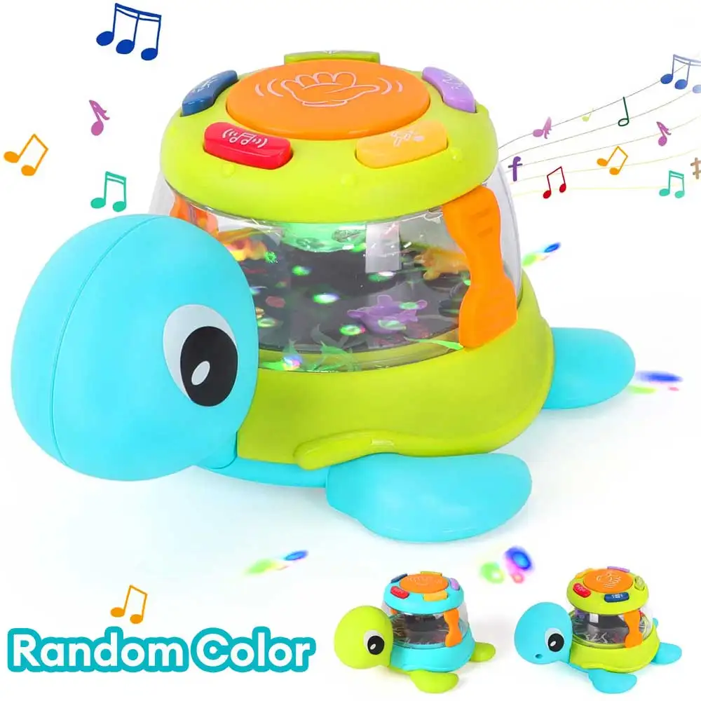 (tambor Tartaruga) Tambor Musical De Mão Em Formato De Tartaruga, Brinquedo Para Engatinhar, Com Luzes Coloridas