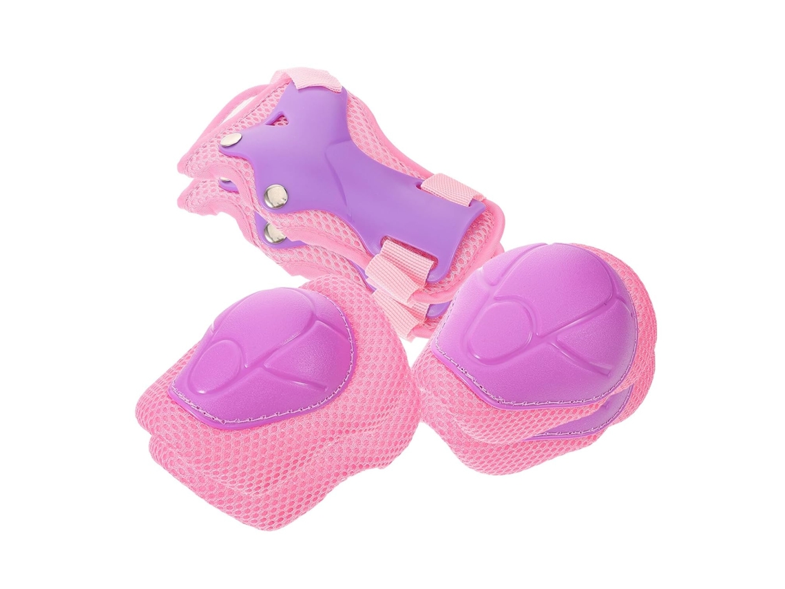 Joelheiras AQUAFORGE para patins, mangas duráveis para bicicleta e patinação no gelo, rosa e roxo