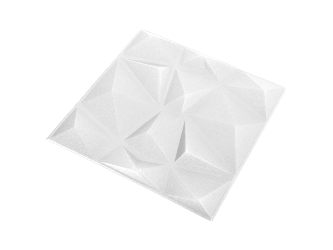 Maison Exclusive - Painéis De Parede 12 Unid. 50 X 50 Cm Branco Diamante