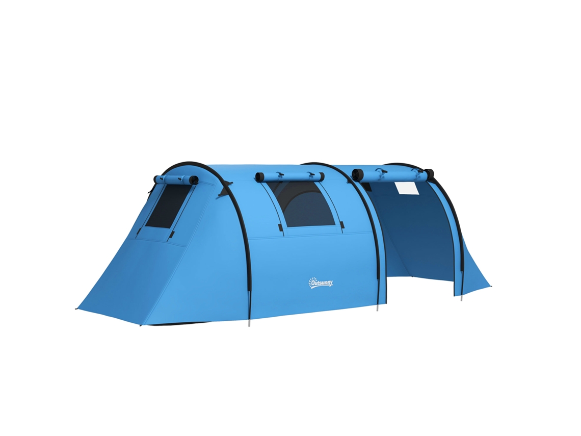 Barraca de Camping BTFORUS para 3-4 pessoas, impermeável, com quarto e sala, coluna D'água 3000mm azul celeste