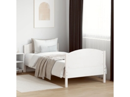 Vidaxl Cama Sem Colchão 90x190 Cm Madeira De Pinho Maciça Branco