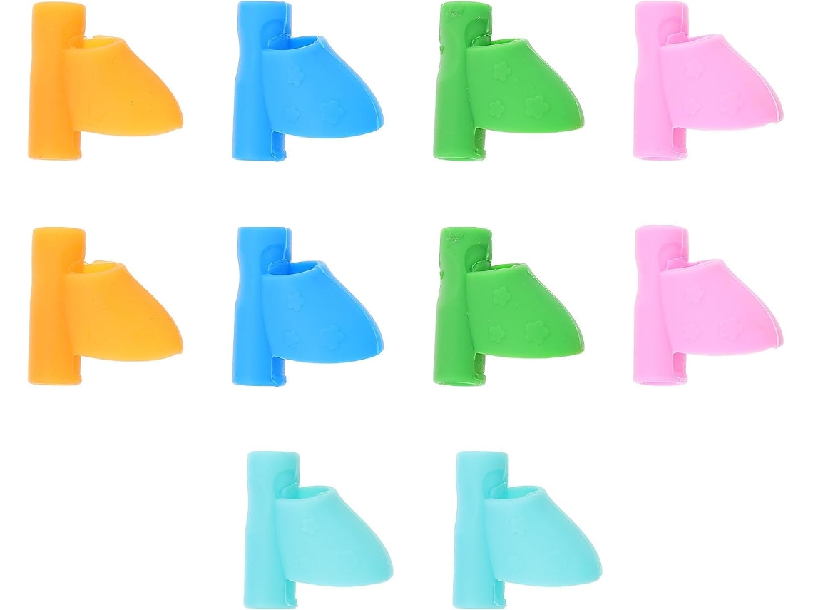 Protetores de silicone para lápis Garneck, correção postural, 10 unidades sortidas, verde, azul escuro