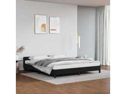 Vidaxl Estrutura Cama C/ Cabeceira Sem Colchão 180x200 Cm Preto