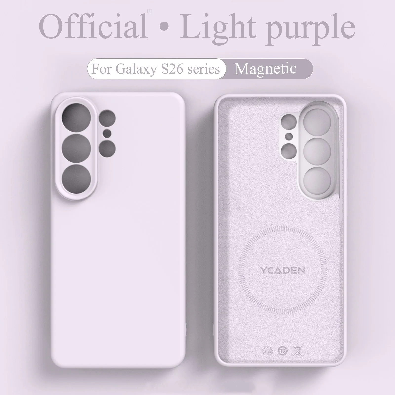 Capa Magnética De Silicone Líquido Para Samsung Galaxy S26 (roxo Claro), Capa Protetora De Tpu Macio.