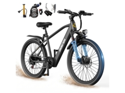 Bicicleta Elétrica Gt300 para Adulto, Roda 26, Motor de 250w, Bateria de 36v 10ah, 7 Velocidades, Autonomia de 30 a 50km, Preto AAIRSK