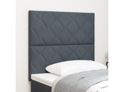 Cabecero Diseño Bloques de Diamantes Gris Oscuro 100 cm Terciopelo