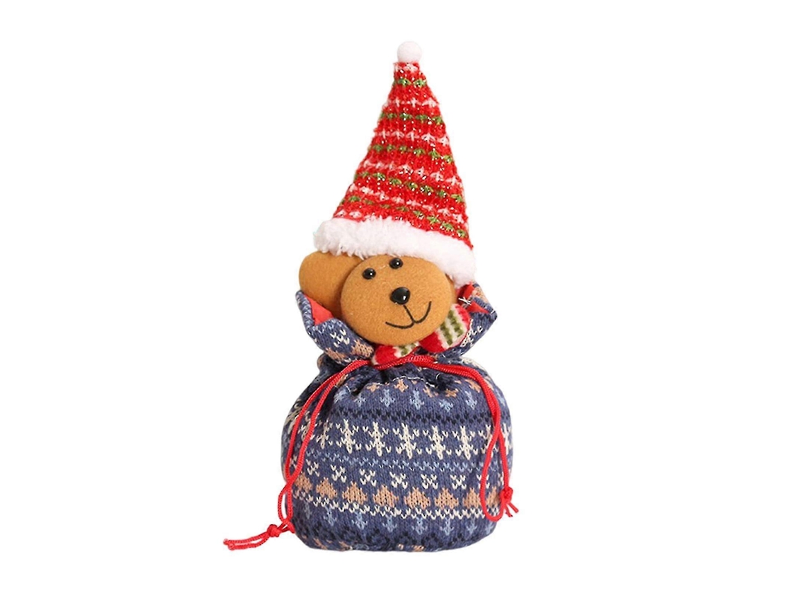 Sacola De Natal Ursinho Em Formato De Maçã, Sacola De Doces, Sacola De Algodão E Linho Para Presentes De Natal. Hengjian